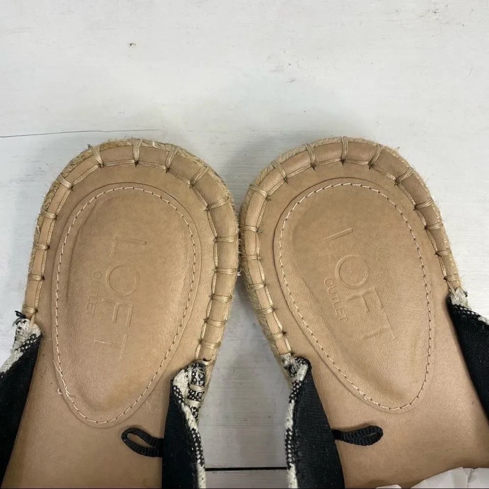 LOFT | stripped espadrilles slip-on with front bow detail 7M
